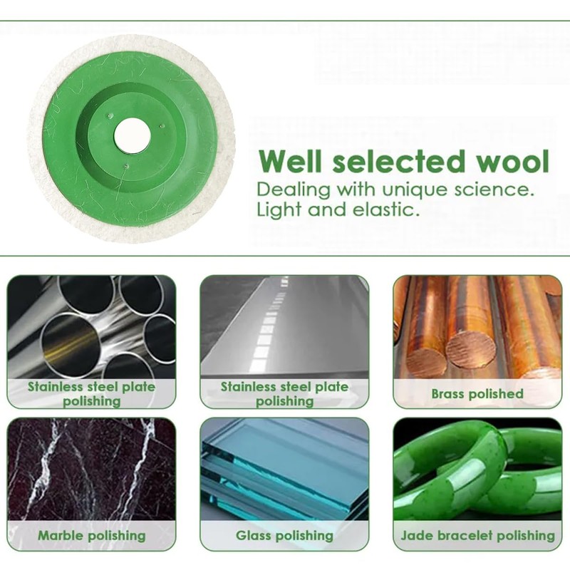 AIMALL 10 PCS Wool Buffing Wheels for Angle Grinder, 3.86x0.63x0.31