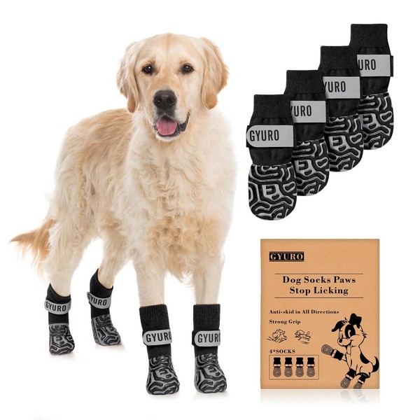 Double-Sided Non-Slip Dog Socks with Adjustable Strap Traction Control for