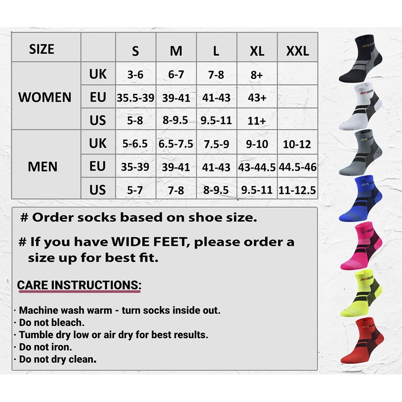 ZaTech Plantar Fasciitis Socks, Compression Socks. Heel, Ankle and Arch
