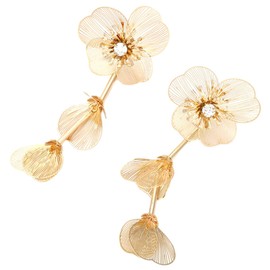 Healvian Fashionable Flower Drop Earrings for Women Lightweight Dangle Statement Jewelry with Sturdy Metal Craftsmanship Suitable for Teen and Versatile Outfit Matching