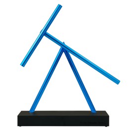 The Swinging Sticks Kinetic Energy Sculpture - Desktop Toy Version (Black/Blue)