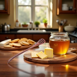 Brown Honey Dippers, Handmade Spoon Stirrer, Long Handle Honey Dipper Mixing Stick, Wooden Honey Dipper, Handmade Honey Drizzler for Kitchen and Dining, Honey Dippers, Servers