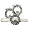 Claddagh Ring Cufflinks and Tie Bar Slide Gift Set 74