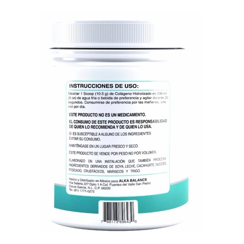Collagen Peptides, Col?geno Hidrolizado sin Sabor 500 Grs.