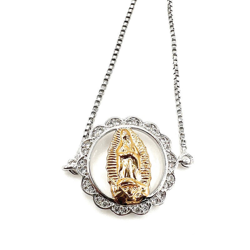 Unique Silver Plated Virgen de Guadalupe Adjustable Bracelets