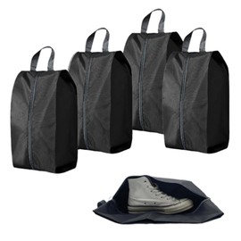 4Pcs Shoe Bags for Travel, Travel Shoe Bags, Waterproof Dust Proof Shoe Bags for Storage, Shoes Storage Bag, Shoes Packing Organizer, Unisex Shoe Pouch for Travel or Home Storage (Black)