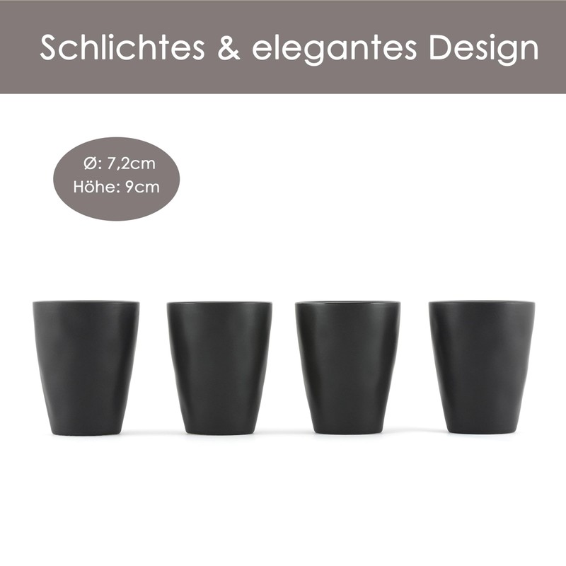Hanseküche Stoneware Espresso Cups Set - High Quality Set of