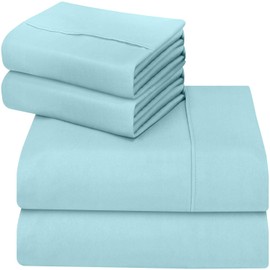 Utopia Bedding Bed Sheet Set - 4 Piece Queen Bedding - Soft Brushed Microfiber Fabric - Shrinkage & Fade Resistant - Easy Care (Queen, Spa Blue)
