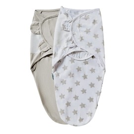 Baby Swaddle Blanket, 2 Pack Newborn Swaddles 0-3-Months, Small-Medium Easy Change Infant Wrap, Infant Swaddling Sack, Adjustable Swaddle Blanket (Brown Stars)