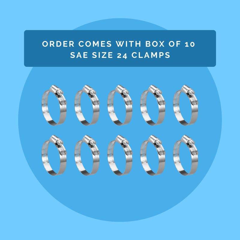 Koehler KE36BX Enterprises - Abrazadera para manguera (10 unidades), Plateado,