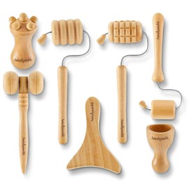 Maderoterapia Face Set - Maderoterapy Facial Treatment + Natural Anti-Ageing Facial Oil - Complete Pack Ecological Facial Care - Moisturising Facial Oil with Facial Massager