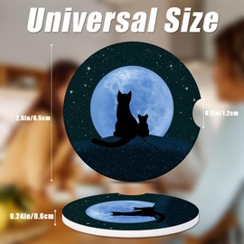 Cat and Mouse Car Coasters,for Drinks Absorbent,Car Cup Holder Coaster for Your Car with Fingertip Grip,Removable Cute Auto Accessories,Retro Car Decoration Gifts