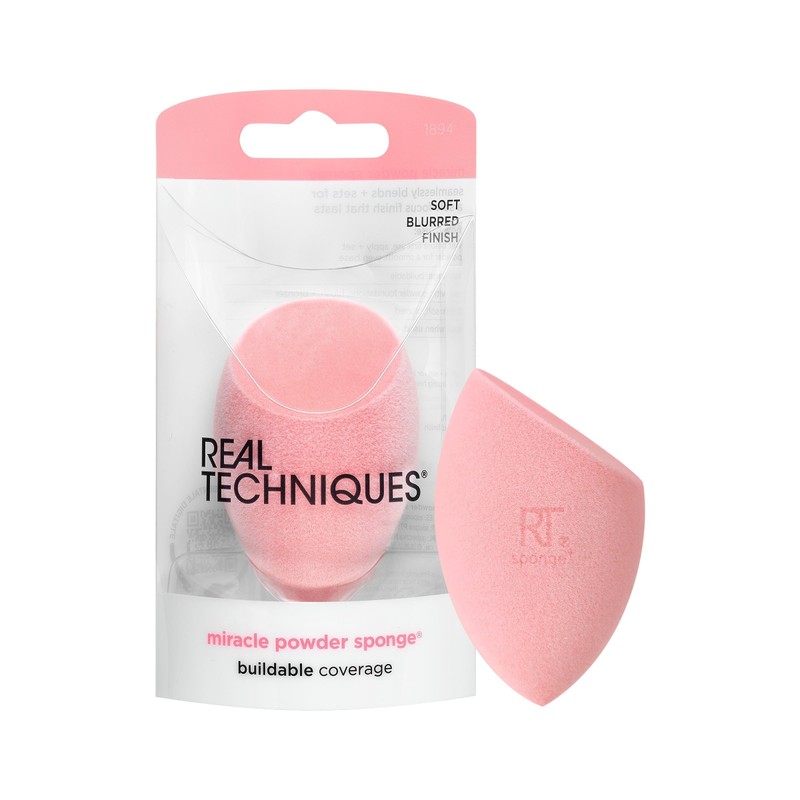 REAL TECHNIQUES, Esponja Miracle Powder, para Maquillaje en Polvo, Aplicacin
