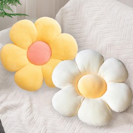 2Pcs Flower Floor Pillow Flower Plush Seating Chair Cushion Shaped Oversized Stress Resistant Plush Comfortable Sofa Chair Cushion Cute Tie Dye Seating Oversized Throw Pillow Pad 15.75 inch