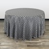 YOUR CHAIR COVERS - 120 inch Round Satin Tablecloth Black/White