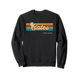 Vintage Sunset Stripes Cates, Indiana Sweatshirt