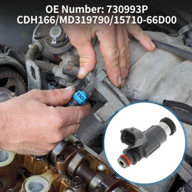 TUCKBOLD Fuel Injector for Mitsubishi Mirage DE 1.5 1997-2002 Flow Match No.730993P/CDH166/MD319790/15710-66D00 Fuel Nozzle Gray 1 Pc