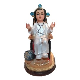 Santo Niño Doctor Milagroso Figura En Resina Fina 30 Cm Color Blanco