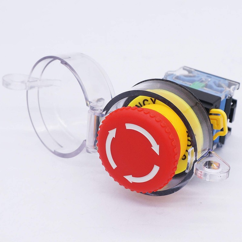 TWTADE / 22mm 1 NC 1 NO Red Mushroom Latching