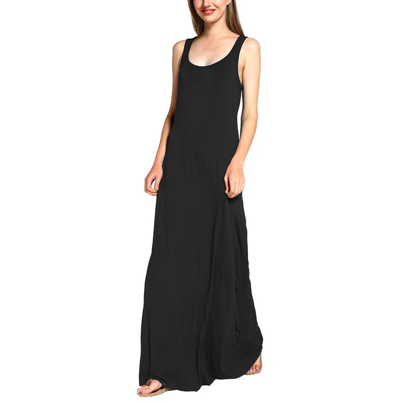 Urban CoCo Women's Scoop Neck Solid Sleeveless Summer Beach Tank