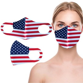 Reusable Non-Medical USA Flag Mask - Set: 10-Pack