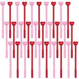 jiebor 30Pcs Heart Shaped Pen Valentines Day Pen Gel Pen Nurse Pen Cute Fun Pen Bulk Black Ink Valentines Day Gifts for Nurses Women Teacher Classroom Office School Supplies (pink, red)