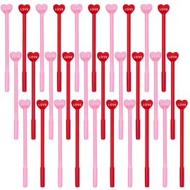jiebor 30Pcs Heart Shaped Pen Valentines Day Pen Gel Pen Nurse Pen Cute Fun Pen Bulk Black Ink Valentines Day Gifts for Nurses Women Teacher Classroom Office School Supplies (pink, red)