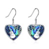 CRMAD Guitar Abalone Earrings for Women Sterling Silver Dangle Drop