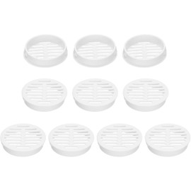 SANTUO 10Pcs Air Vents Circular Flat Soffit Vent 50mm White Plastic Soffit Vent Cover for Bathroom Home, Office, Kitchen, Cabinet, Wardrobe