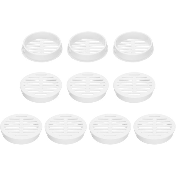 SANTUO 10Pcs Air Vents Circular Flat Soffit Vent 50mm White