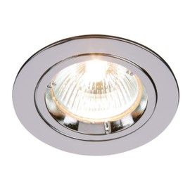 Saxby Cast 50W Modern Decorative Fixed Chrome Plated Halogen GU10 Dimmable Recessed Downlight