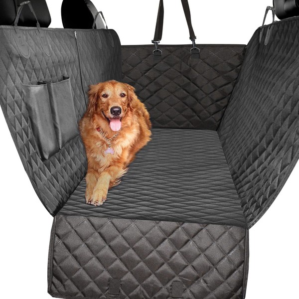 Vailge Extra Large, 100% Waterproof Dog Seat Cover for Back Seat with Zipper Side Flap, Heavy Duty car Hammock Pet Seat Cover for Cars Trucks suvs