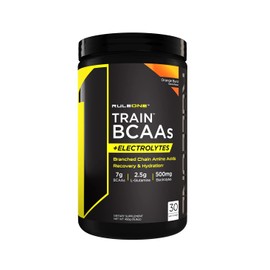 RULE ONE TRAIN BCAAS + ELECTROLITOS 30 SERVS 450 GRS SABOR ORANGE BURST