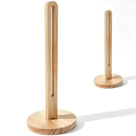 Solid Wooden Paper Towel Holder Countertop with Non Slip Base