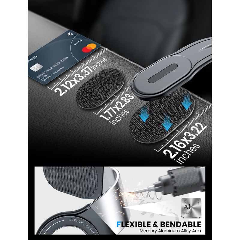 eSamcore for MagSafe Car Mount Detachable, Bendable Aluminum Arm Magnetic