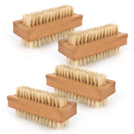 4 x Nail Brush Wood Solid Strong Bristles Nail Cleaning Brush Hand Wash Brush Wood Brush Natural Bristles Beech Wood Finger Brush Care Brush Hand Brush