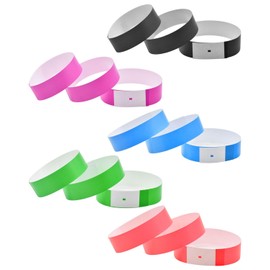 MYGLOAR Braccialetti per Iniziare Stampati Personalizzati in 5 Colori Diversi 19 x 255 mm Con Numeri - Confezione da 100 Braccialetti per PCS Fixed Braccialetti Autoadesivi Impermeabili per Feste