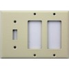 Ivory Wrinkle 3 Gang Wall Plate - 1 Toggle 2