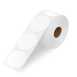 2 Inch Circle Thermal Labels, Self Adhesive Round Direct Thermal Labels, Thermal Printing, White, 1 Roll, 750 Labels