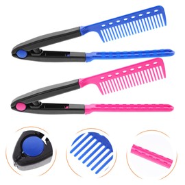 WOONEKY 2pcs V-shaped Hair Combs Set for Straightening Hair Styling Grooming Comb Hair Tail Tools Barber Comb Salon Accessories Easy to Use