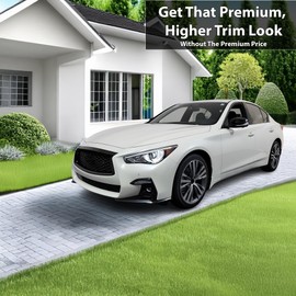 BOGAR TECH DESIGNS Outer Front Chrome Delete Overlay Compatible with Infiniti Q50 2018-2024, Gloss Black