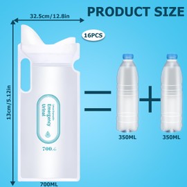 Nizirioo Pack of 16 Urine Bags for On the Go Toilet for On the Go 700 ml, Camping Urine Bag for Emergencies, Super Absorbent, Poop Bag, Emergency Toilet for Camping, Hiking, Travel, Traffic Jam