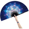 Amajiji Large Folding Fan, Chinease/Japanese Bamboo and Nylon-Cloth Folding Hand
