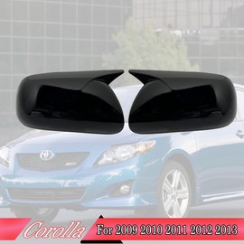 MUXEE Side Mirror Cover, for Toyota Corolla 2009 2010 2011 2012 2013 2PCS Turn Signal housing Cover Accessories - Bright Black