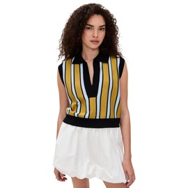 Lioness Women's Malibu Boyfriend Vest, Earth Stripe, M