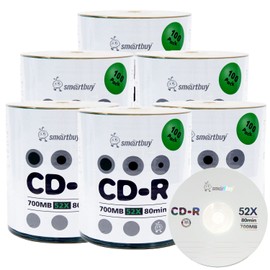 Smartbuy 600-disc 700mb/80min 52x CD-R Logo Top Blank Data Recordable Media Disc