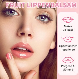 8 Pieces Fruit Lip Balm - Lip Care Lip Balm - Lip Mask Overnight - Moisturising Lip Gloss Set - Lip Mask for Very Dry Lips & Lip Wrinkles - Teenager Girls Gifts