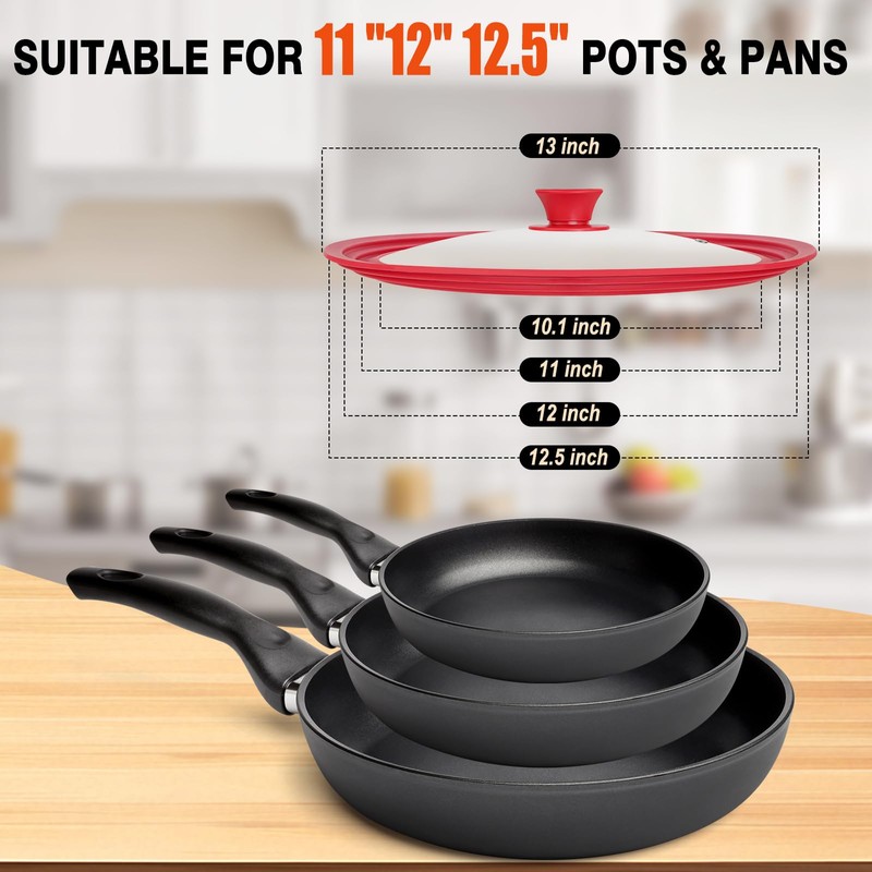 Universal Lids for Pots, Pans and Skillets, Replacement Pan Lid