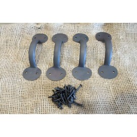 Cast Iron Antique Style Durable Rustic 4 Iron Hand Forged Handle Pulls Gate Door Barn Cabinet Drawer Grasp Handles