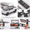Alloy Diecast Truck Toy with RV Motorcycle, 3-in-1 Pickup Trail